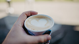 Coffee with crema and heart design